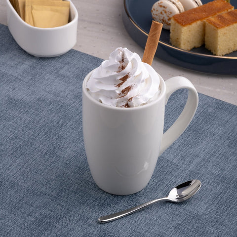 Ariane Prime 12 1/6 Oz Prime - Warm White Porcelain Mug - 6/Case (APRARN000054036) - iFoodservice Online