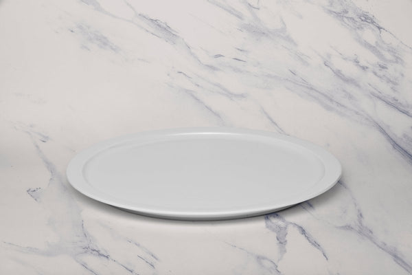 Ariane Prime 12 3/5" Prime - Warm White Porcelain Pizza Plate - 6/Case (APRARN000013032) - iFoodservice Online