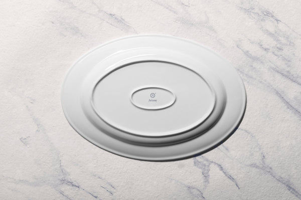 Ariane Prime 12 3/5'' x 8 2/3'' White Eclipse Porcelain Oval Platter - 6/Case (APRARN120015032) - iFoodservice Online