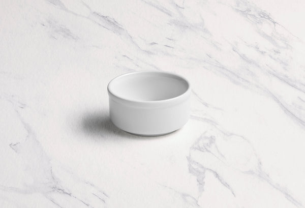 Ariane Prime 3" Prime - Warm White Porcelain Butter Ramekin Grooves - 12/Case (APRARN000075004) - iFoodservice Online