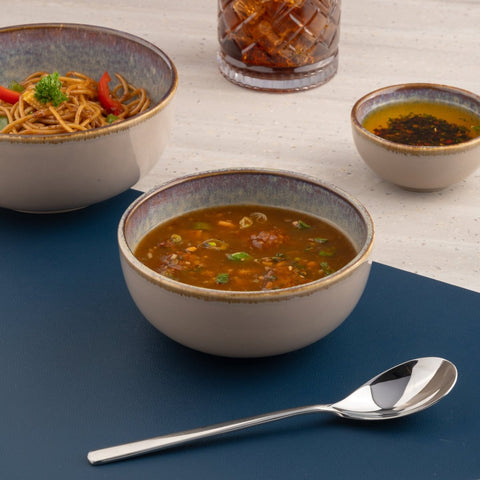 Ariane Prime 5 1/2" Splash Beige Porcelain Bowl - 8/Case (APRARN257022014) - iFoodservice Online