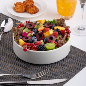 Ariane Prime 7" Prime - Warm White Porcelain Stackable Salad Bowl - 3/Case (APRARN000021018) - iFoodservice Online