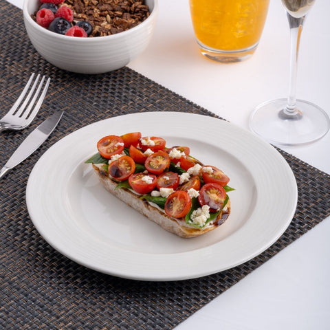 Ariane Prime 8 1/4" White Eclipse Porcelain Flat Plate - 12/Case (APRARN120011021) - iFoodservice Online