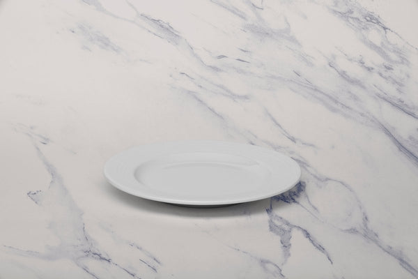 Ariane Prime 8 1/4" White Eclipse Porcelain Flat Plate - 12/Case (APRARN120011021) - iFoodservice Online