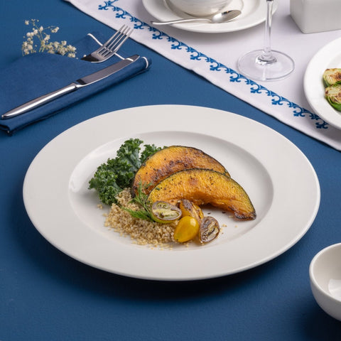 Ariane Prime 9 5/6" White Orba Porcelain Flat Plate - 12/Case (APRARN121011025) - iFoodservice Online