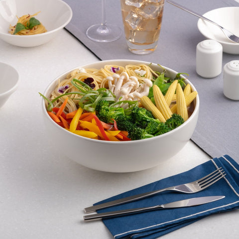 Ariane Prime 9" Prime - Warm White Porcelain Bowl - 2/Case (APRARN000022023) - iFoodservice Online