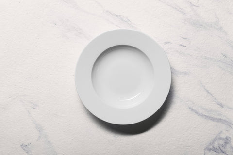 Ariane Prime 9" Prime - Warm White Porcelain Deep Plate - 12/Case (APRARN000012023) - iFoodservice Online