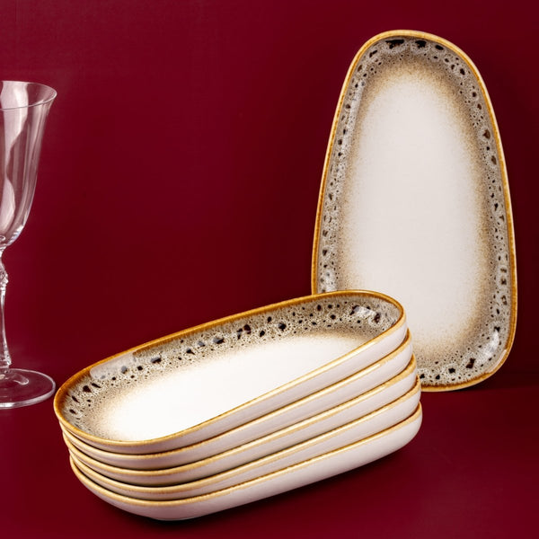 Ariane Retail 10 4/5'' x 6 1/6'' Jaguar Porcelain Upala Plate - 6/Case (ARTARND51101011) - iFoodservice Online