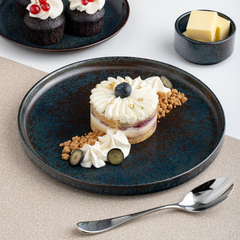 Ariane Selas 10 5/8" Equinox Porcelain Short Rim Stackable Plate - 4/Case (ASEARND66B11027) - iFoodservice Online