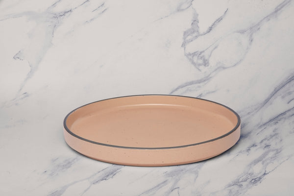 Ariane Selas 10 5/8" Selas - Dark Sand Dots Porcelain Short Rim Stackable Plate - 4/Case (ASEARNA07B11027) - iFoodservice Online