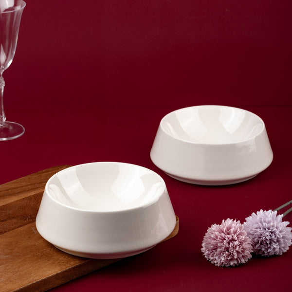 Ariane Slide 7" Slide - Warm White Porcelain Bowl - 2/Case (ADEARN000022018) - iFoodservice Online