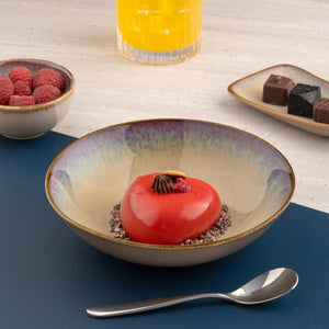 Ariane Vital Coupe 7" Splash Beige Porcelain Coupe Round Deep Plate - 6/Case (AVCARN257012018) - iFoodservice Online