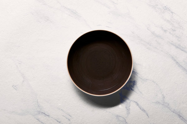 Ariane Vital Coupe 7" Twister Dark Brown Porcelain Coupe Round Deep Plate - 6/Case (AVCARN263012018) - iFoodservice Online