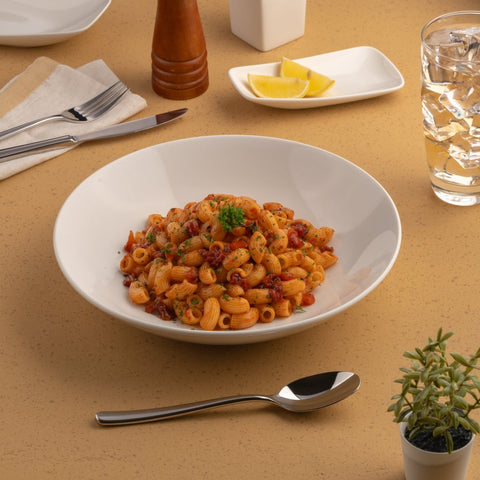 Ariane Vital Coupe 7" Vital Coupe - Warm White Porcelain Coupe Round Deep Plate - 6/Case (AVCARN000012018) - iFoodservice Online