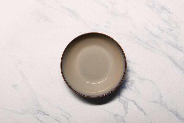 Ariane Vital Coupe 8 1/4" Splash Beige Porcelain Coupe Round Deep Plate - 6/Case (AVCARN257012001) - iFoodservice Online