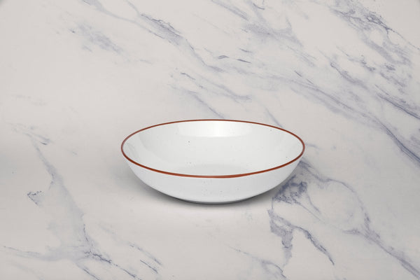 Ariane Vital Coupe 8 1/4" Terra Arena White Porcelain Coupe Round Deep Plate - 6/Case (AVCARN205012001) - iFoodservice Online