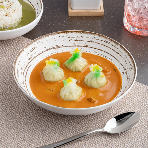 Ariane Vital Coupe 8 1/4" Tornado - White Matt Porcelain Coupe Round Deep Plate - 6/Case (AVCARN427012001) - iFoodservice Online