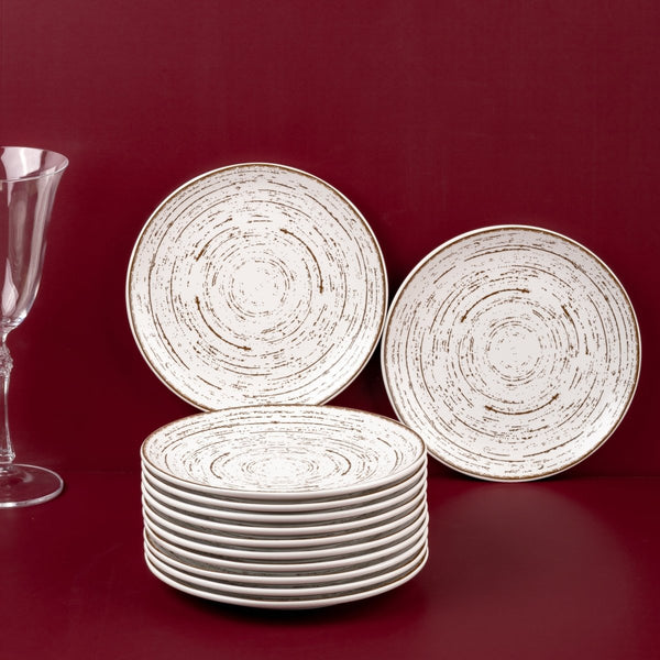 Ariane Vital Coupe 8 1/4" Tornado - White Matt Porcelain Coupe Round Rimless Plate - 12/Case (AVCARN427011021) - iFoodservice Online
