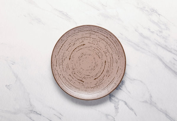 Ariane Vital Coupe 9 4/9" Tornado - Dessert Sage Gray Porcelain Coupe Round Rimless Plate - 6/Case (AVCARN429011024) - iFoodservice Online
