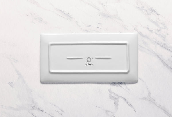 Ariane White 11 3/7" x 5 5/7" Panorama Porcelain Rectangle Plate - 6/Case (ARRARN000011002) - iFoodservice Online