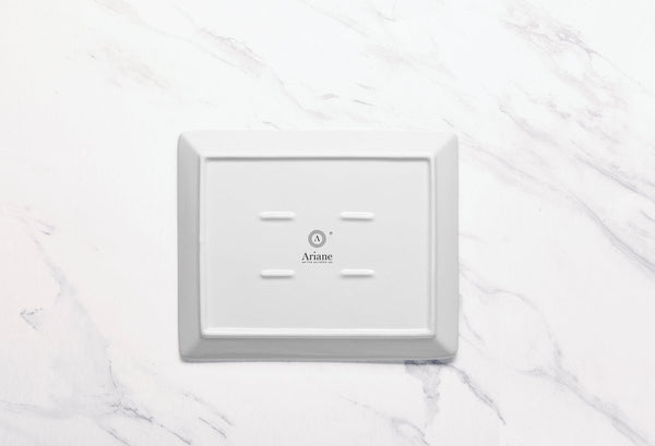 Ariane White 9 4/9" x 7 2/3" Panorama Porcelain Rectangle Plate - 12/Case (ARRARN000011024) - iFoodservice Online