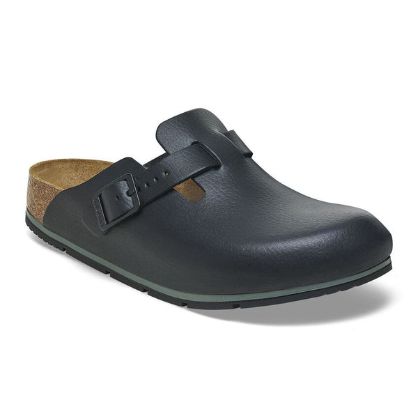 Birkenstock Shoes Boston Pro Leather in Black Regular Width, (1025 979) - iFoodservice Online
