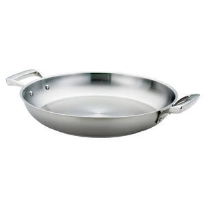 Browne Foodservice Thermally Paella Pan Stainless Steel 12 - 1/2x2" - 31.7x5cm (5724173) - iFoodservice Online
