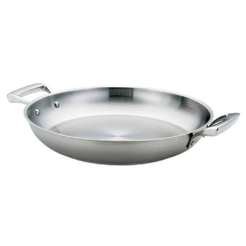 Browne Foodservice Thermally Paella Pan Stainless Steel 12 - 1/2x2" - 31.7x5cm (5724173) - iFoodservice Online