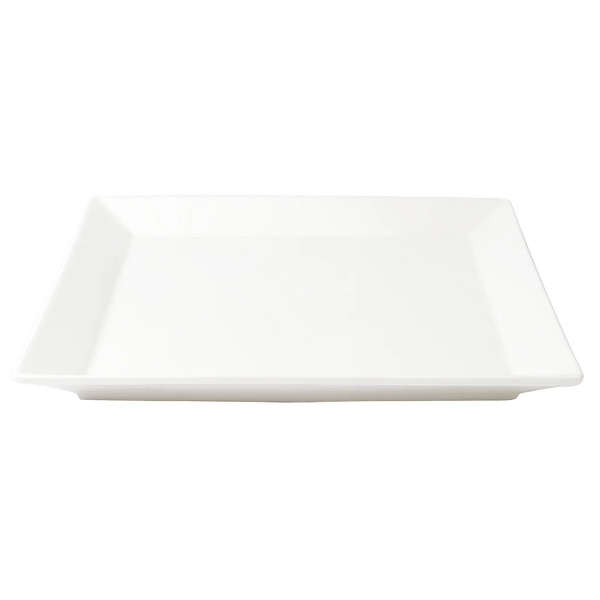Browne Foundation Wide Rim Plate Square, 25.4cm/10", Porcelain (5630193) - iFoodservice Online