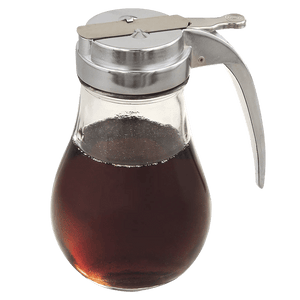 Browne Syrup Dispenser, Heavy Glass, 14oz/414ml, 6x3.5"/15.2x8.9cm (575190) - iFoodservice Online
