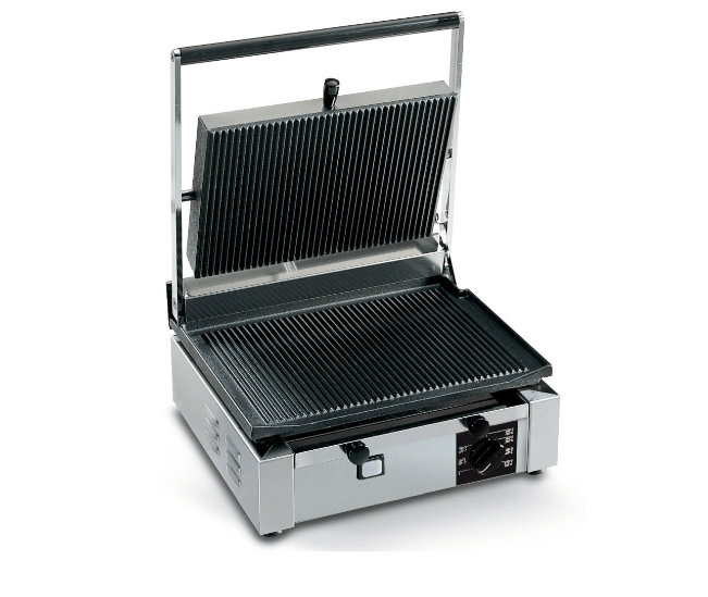 Eurodib 15" Panini and Sandwich Grill with Ribbed Top and Bottom CORT - R - 220 - iFoodservice Online