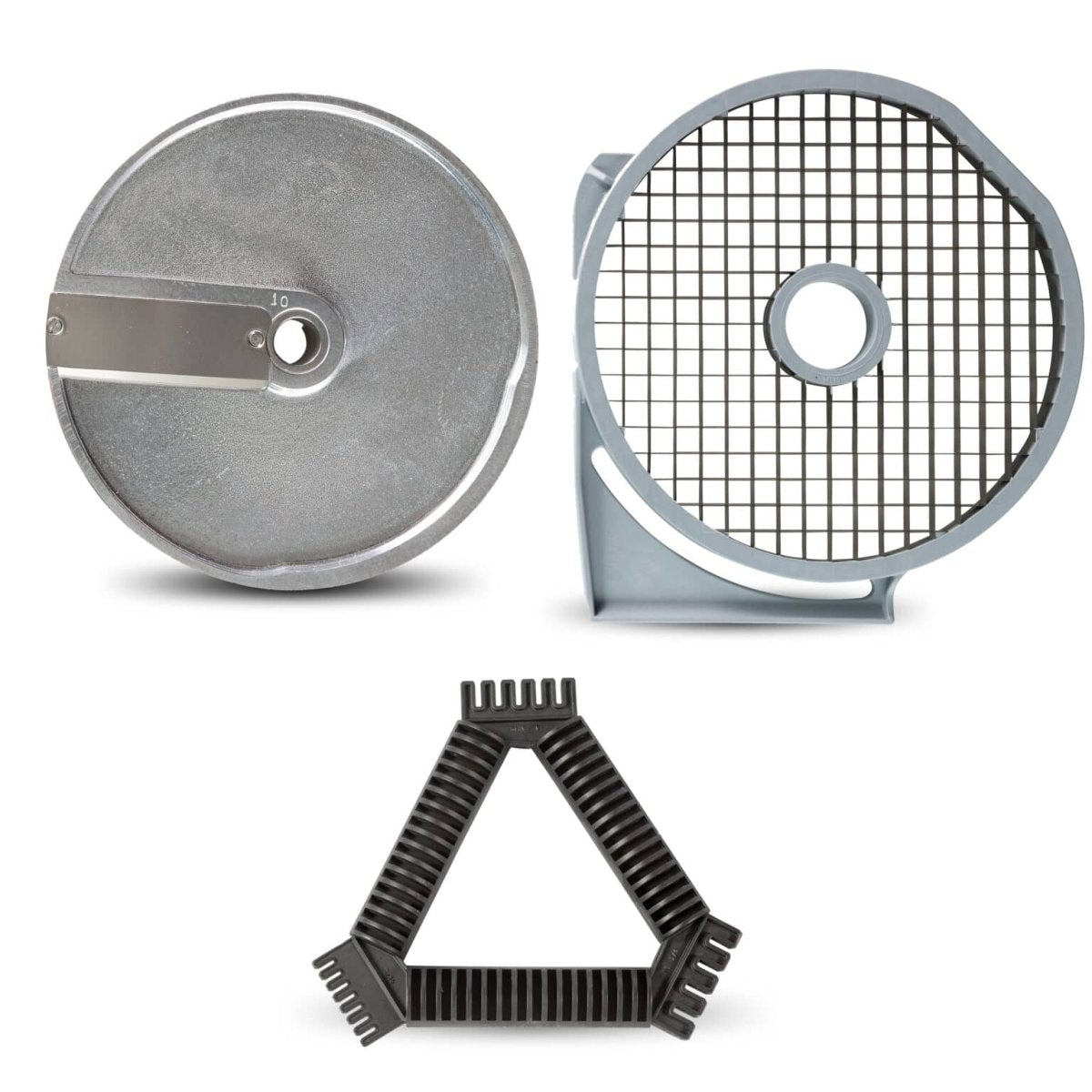 Eurodib Dito Sama, Dicing kit 8x8x8mm, diam. 205mm (8mm aluminum slicing pressing disc, 8mm grid and grid cleaning tool) (653871) - iFoodservice Online