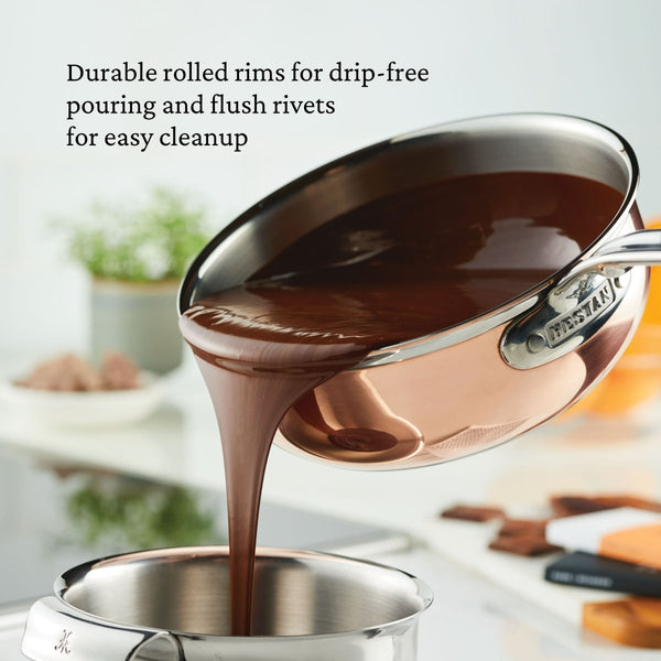 Hestan CopperBond® 2.0qt Induction Copper Saucier with Lid (31705) - iFoodservice Online