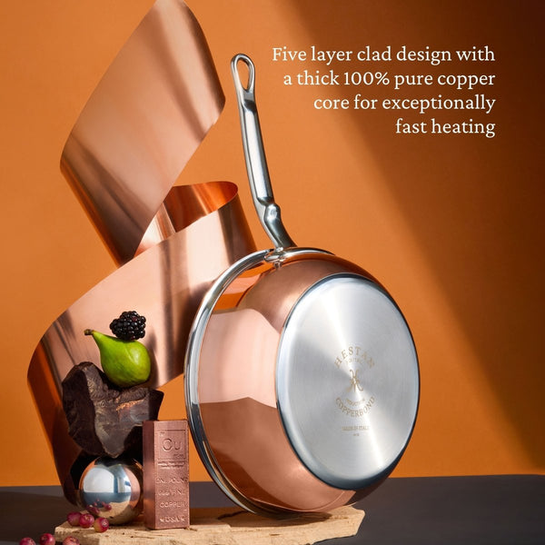 Hestan CopperBond® 2.0qt Induction Copper Saucier with Lid (31705) - iFoodservice Online