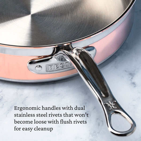 Hestan CopperBond® 3.5-Quart Induction Copper Sauté Pan with Lid (31598) - iFoodservice Online