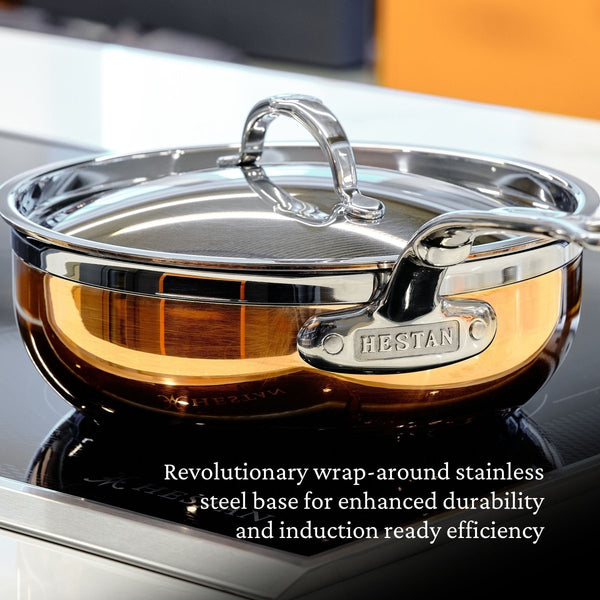 Hestan CopperBond® 5-Quart Induction Copper Essential Pan with Lid (31601) - iFoodservice Online