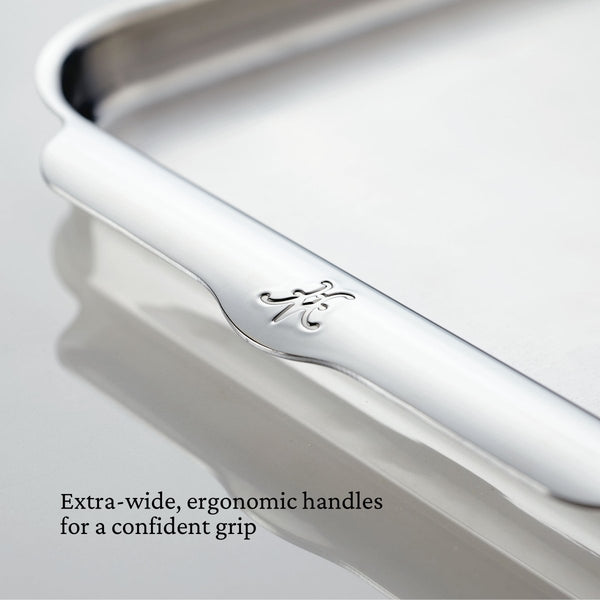 Hestan OvenBond® 13" x 18" Tri-Ply Clad Stainless Steel Half Sheet Pan (48650) - iFoodservice Online