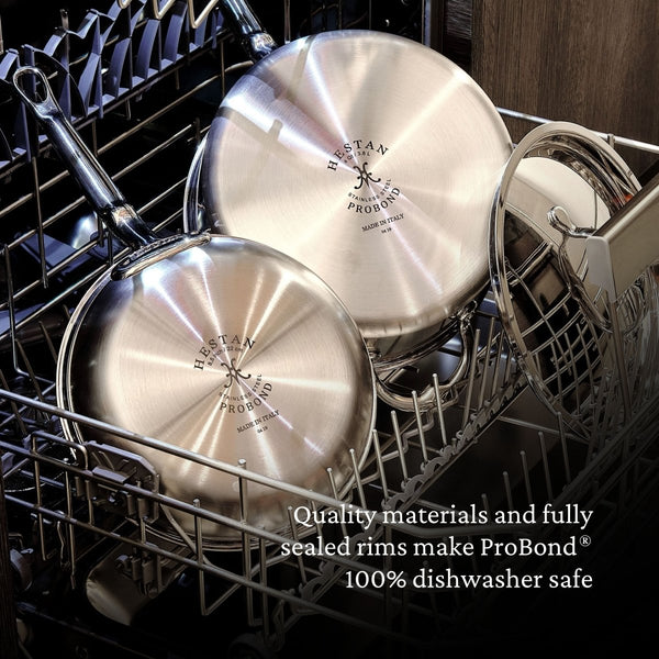 Hestan ProBond® Forged 5-Quart Professional Clad Stainless Steel Essential Pan with Lid (31571) - iFoodservice Online
