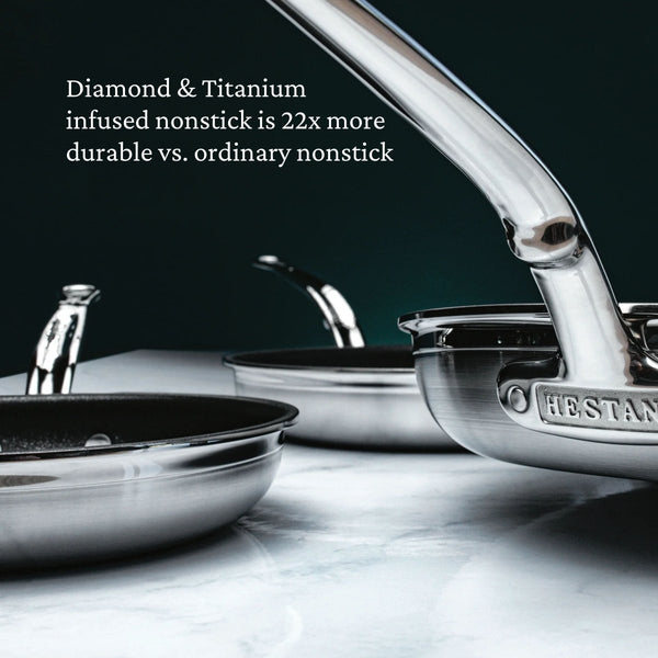 Hestan ProBond® Forged 8.5" Professional Clad Stainless Steel Skillet with TITUM Nonstick (31573) - iFoodservice Online