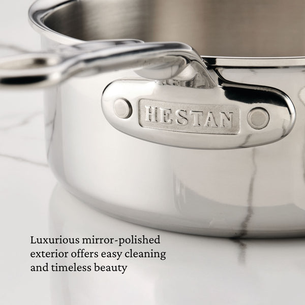 Hestan ProBond® Luxe 0.75-Qt. Polished Professional Clad Stainless Steel Butter Warmer (31791) - iFoodservice Online
