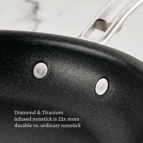 Hestan ProBond® Luxe 11" Professional Clad Stainless Steel Skillet with TITUM Nonstick (31786) - iFoodservice Online