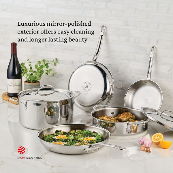 Hestan ProBond® Luxe 2-Quart Polished Professional Clad Stainless Steel Saucier (31792) - iFoodservice Online
