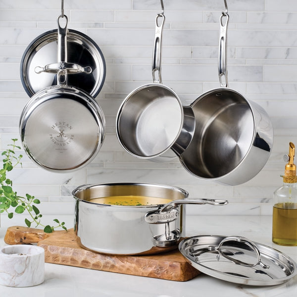 Hestan ProBond® Luxe 3-Quart Polished Professional Clad Stainless Steel Soup Pot and Steamer Insert Set (31765) - iFoodservice Online