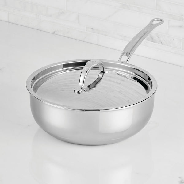 Hestan ProBond® Luxe 3.5-Quart Professional Clad Stainless Steel Essential Pan with Lid (31777) - iFoodservice Online