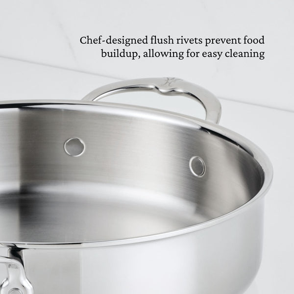 Hestan ProBond® Luxe 3.5-Quart Professional Clad Stainless Steel Sauteuse Braiser with Lid (31775) - iFoodservice Online