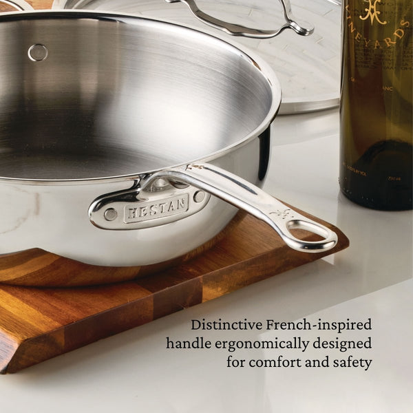 Hestan ProBond® Luxe 5-Quart Professional Clad Stainless Steel Essential Pan with Lid (31778) - iFoodservice Online