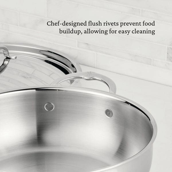 Hestan ProBond® Luxe 5-Quart Professional Clad Stainless Steel Essential Pan with Lid (31778) - iFoodservice Online