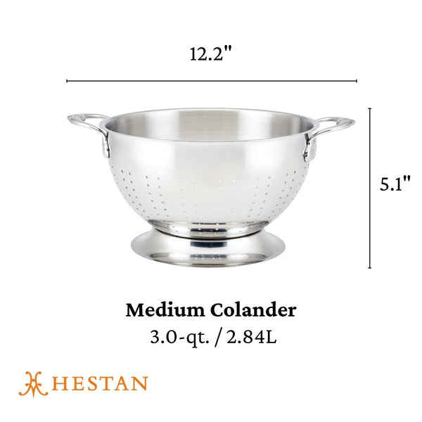 Hestan Provisions 3-Quart Stainless Steel Colander (48693) - iFoodservice Online