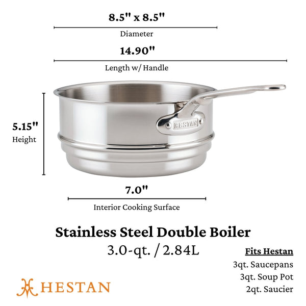 Hestan Provisions 3-Quart Stainless Steel Double Boiler Insert (71052) - iFoodservice Online