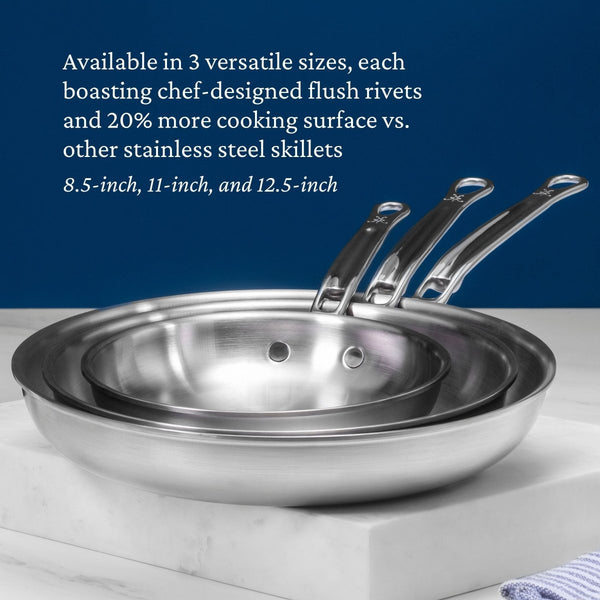 Hestan Thomas Keller Insignia™ 12.5" Stainless Steel Skillet (31030) - iFoodservice Online